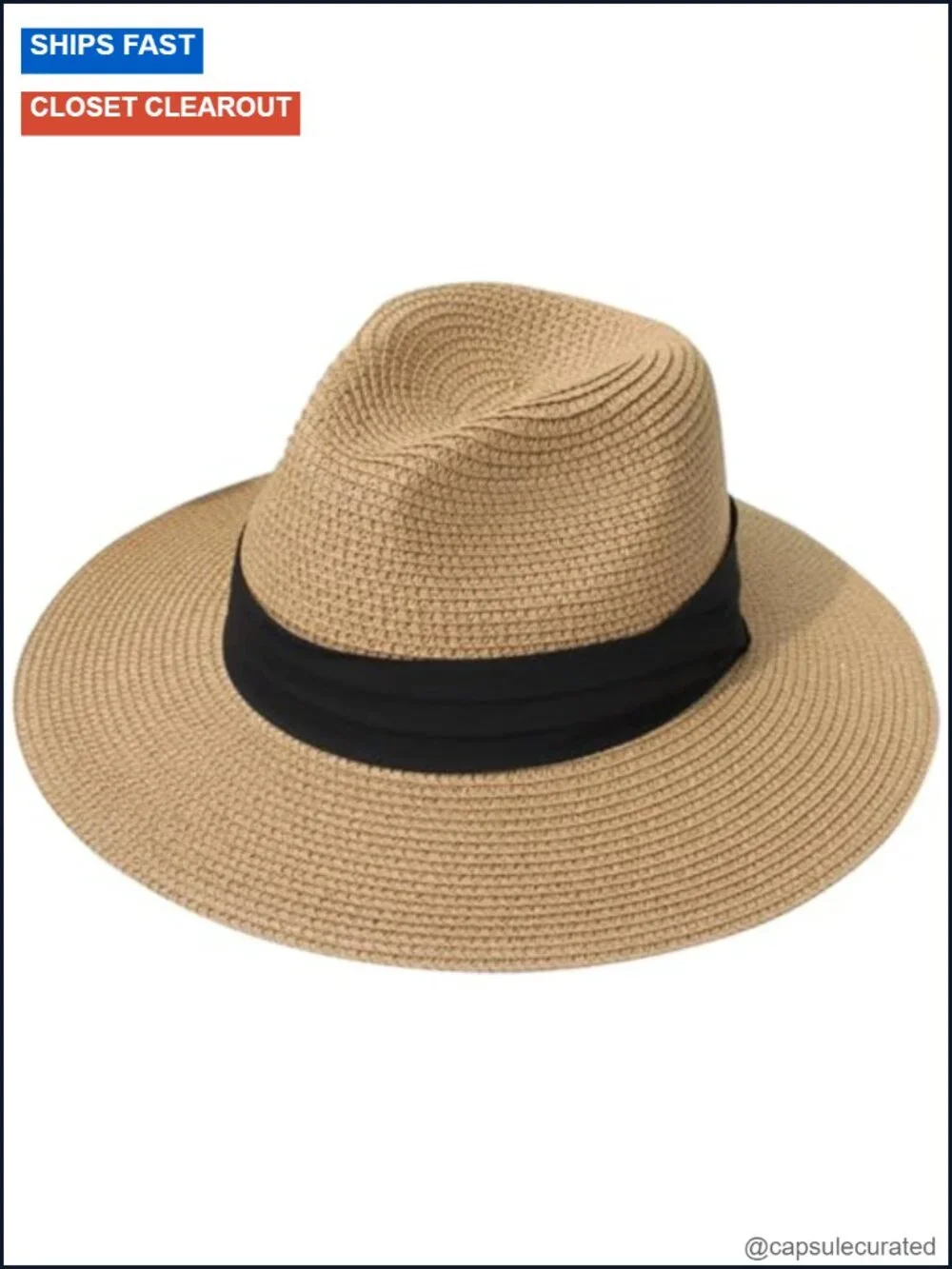 Women Straw Wide Brim Roll Up Sun Hat UPF50+ Packable Beach Fedora